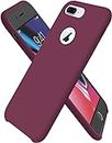 VONZEE Liquid Silicone Soft Back Cover for iPhone 7 Plus Case, Shockproof Slim Camera & Full Body Protection Non Yellowing Cover with Microfiber Lining & Logo Cut (5.5 Inch) -Wine Red
