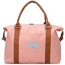 Travel Duffel Bags, Women's Sports Gym Bag, Workout Duffel Bag, Weekender Carry On Bag for Women Girls, Overnight Shoulder Bag Fit 15.6 Inch Laptop (Pink)