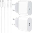 4-Pack 20W Rapido Cargador Replacement for iPhone 14 13 12 11 Pro MAX Plus Mini SE XS XR X 8 7 6, iPad, 1M Cable y Enchufe para USB C Rápida Charger Carga 3FT Cabezal Pared Corriente Nisiyama