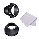 ME- 67mm Lens Hood Set with T Flower Lens Hood + Collapsible Rubber Lens Hood + Lens Cleaning Cloth Replaent for EOS 7D 70D 77D 80D 90D Rebel T7i T6i T6s for EF-S 18-135mm f/3.5-5.6 |