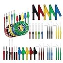 HUBLEVEL 41PCS Multimeter Test Lead Kit 4MM Banana Plug to Alligator Clip Test Lead with Wire Piercing Probes Alligator Clip Durable Easy Install