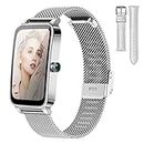 BOCLOUD Smart Watch, Smart Watches for Women Men, iPhone Android Smart Watch with Blood Oxygen/Heart Rate/Sleep Monitor, IP68 Waterproof Fitness Tracker with 12 Workout Modes (Silver), Silver, M, Elegant, Classic, Casual, Sport, Health