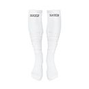 Battle Sports Long Scrunch Football Socks, Extra Long Padded Sport Socks for Men & Boys - White, Youth