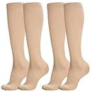 Firtink 2 Pairs Compression Socks For Women Men 20-30 Mmhg Knee High Socks Varicose Veins Socks Surgical Compression Socks For Nursing Pregnancy Flight Sports Travel