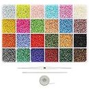 Bala&Fillic Glass Silver Lined Seed Beads 2mm, About 24000pcs in Box 24 Colors, Perles de rocaille doublées d'argent clair 12/0