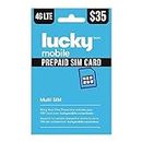 Lucky Mobile 4G LTE Prepaid 35$ SIM Card Starter Kit - Unlimited Talk Canada & USA + 50 GB (4G Network) | 1 Month Prepaid Service Incl. | Pay as You go | Canada | Refillable | Prepaid