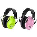 Ear Muffs for Noise Reduction: Dr.meter EM100 27 NRR Noise Cancelling Headphones for Kids with Adjustable Headband (green+pink)