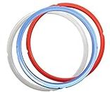 Sealing Ring,Pack of 3 Silicone Sealing Rings for Instant Pot 8 Quart, BPA-Free Food Grade Rubber Sealer,Instant Pot Accessories Fit IP-DUO80 and IP-LUX80 (Red,Blue,White) (8qt)