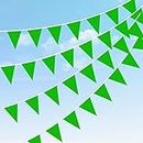 DOJoykey Polyester Fabric Bunting Banner, 20M Green Pennant Banner with 40pcs Large Flags Reusable Waterproof Outdoor Bunting for Home, Garden, Mother‘s Day，Birthday Party Decoration