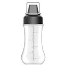 we3 Porous Squeeze Condiment Bottle Hot Sauce Dispenser Refillable Five Hole Container with Lid Squirt Bottle Sauce Dispenser Ketchup Multipurpose Kitchen Tool (Black) Pack Of 1 280 milliliter
