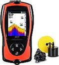 LUCKY Portable Fish Finder Wired Sonar Sensor Transducer 328 Feet Water Depth Finder LCD Screen for Kayak Fishing Ice Fishing Sea Fishing