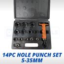 Hole Punch Set 14pc Heat Treated Carbon Steel Hobby Engineering Safety Equipment