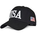 DISHIXIAO USA Baseball Cap, Polo Style Adjustable Embroidered Dad Hat with American Flag for Men and Women 10