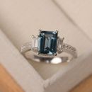 Natural Teal Montana Sapphire Ring 925 Sterling Silver Anniversary Gift Ring