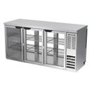 Beverage Air BB72HC-1-F-G-PT-S-27 72" Bar Refrigerator - 6 Swinging Glass Doors, Stainless, 115v, Food Rated, Silver