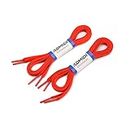 Flat Shoelaces 5/16" (2 Pair) - For sneakers and converse shoelaces replacements (45" inches (114 cm), Red)