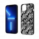 Protective Phone Bumper Compatible Cover for iPhone 13 14 6.1 inch - Anti-Scratch TPU Case with Herd of Skipping s Monochrome Beautiful Prints - Eco-friendly Materials - Dustproof and Easy to Clean