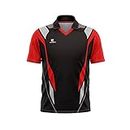TRIUMPH Full Printed Cricket Tshirt for Mens Half Sleeve Polo Jersey Cricket Sports T-Shirt | Custom Cricket Comfort Fit Polos for Boys Polyester Jerseys Shirt Size 2XL