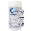 AF Antibacterial Screen Cleaning Wipes – Professional Strong & upto 10x faster – EN1276 EN16615 and EN14476:2013 + A1:2015 approved For schools/offices/business for Phones Tablets Laptops Monitors