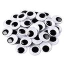 FEBSNOW 200 Pieces Wiggle Eyes Self Adhesive Black White Googly Eyes for DIY Crafts Decoration (20mm)