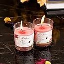eCraftIndia Set of 2 Glass Rose Scented Candles for Home Decor - Fragrance Candles for Bedroom Or for Meditation, Studying - Gift for Christmas, Diwali, Housewarming, Birthdays, Valentine's Day