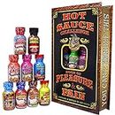 ASS KICKIN' Hot Sauce Challenge Book Of Pleasure & Pain - Set regalo da 12 bottiglie da 0,75 once - Perfetto set regalo gourmet premium per salsa piccante - Prova se hai il coraggio!