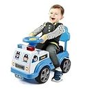 RLS My First Ride on Police Car Kids Toy Car Boys and Girls push Along Toddlers and Infants Walker with Storage