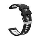 Colorcase Smart Watch Strap Silicon Dual Tone Compatible with Lg The Real Watch Smart Watch - Dual Tone Band - Black White