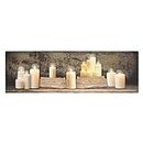 Kennedy's Country Collection 71453 - 40" x 12" x 3/4" - "Mantel Of Candles" Battery Operated LED Lighted Canvas (Batteries Not Included)