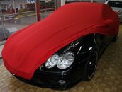 Cover auto garage completo rosso indoor con tasche a specchio per Mercedes SL Cabrio R230