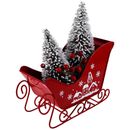  Slitta di Natale Sleigh Miniatura Babbo Natale Ornamento Esterno Lucentezza