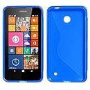 ebestStar - Cover Compatibile con Nokia Lumia 630 Custodia Protezione S-Line Design Silicone Gel TPU Morbida e Sottile, Blu [Apparecchio: 129.5 x 66.7 x 9.2mm, 4.5'']