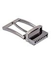 Flex Boom Unisex Reversible Belt Buckle 1 3/8 Clamp for 34 mm , 1.34 wide leather straps. (Glossy Silver , Free Size)