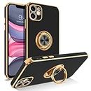 BENTOBEN iPhone 11 Case, Slim Fit 360° Ring Holder Kickstand Magnetic Car Mount Supported Protective Non-Slip Girls Women Men Case Cover for iPhone 11 6.1 inch, Black