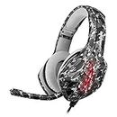 Cosmic Byte GS430 Gaming Headphone, 7 Color RGB LED and Microphone for PC, PS5, Xbox, Mobiles, Tablets, Laptops (Camo Black)