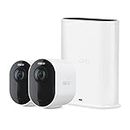 Arlo Ultra 2 Spotlight Camera | 2 Camera Security System | Wire-Free, 4K Video & HDR | Color Night Vision, 2-Way Audio, 6-Month Battery Life | Compatible with Alexa | VMS5240-200NAS, White