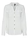 VERO MODA Vmbumpy L/S T-Shirt New WVN GA Noos Blouse, Vert Clair/Rayures : Blanc Neige, L Femme