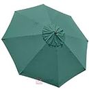 Large 9-foot/ 9' Ft Anti-fade Green Polyester 8-rib Umbrella Top Replacement Canopy UV Sun Protect Water Resistant for Outdoor Patio Cover Furniture Beach Market