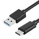 Replacement USB Type C Data Sync Charging Cable Compatible for Elgato Game Capture HD60 S -(3.3ft Black)
