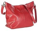 LiaTalia - Bolso de hombro para mujer de piel suave - modelo Hobo - ADAL - (Rojo)
