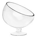 Royal Imports Clear Glass Slant Cut Tilted Angled Bubble Ball Decorative Serving Bowl For Buffet Centerpiece, Plant Terrarium, Flower Vase, Snack Salad fruit Candy Dish with Stemmed Pedestal