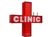 SANLITES CLINIC SIGNAGE PIXEL LED SIGN BOARD FOR CLINIC - FLASHING-18 X 18 - FLANGE - WALL MOUNTABLE-STORE FRONT-PIXEL LED