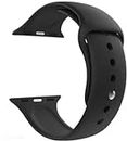 KICKSTORM Soft Silicone Band Adjustable Loop Strap Compatible with Apple Watch Series Strap Ultra1/Ultra2/ 9/8/7/6/5/4/3/2/1/SE Compatible For Strap 49mm /45mm/44mm/42mm Smart Watch Strap (BLACK)