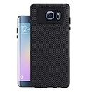 HELLO ZONE Exclusive Dotted Matte Finish Soft Rubberised Back Case Cover for Samsung Galaxy S6 Edge - Black
