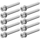 uxcell M4 x 40mm Stainless Steel Hex Socket Head Cap Screws Bolts Combine with Spring Washer and Plain Washers 10pcs
