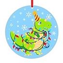 FaCraft Dinosaur Christmas Ornament,3" Cute Dinosaur Christmas Ornaments for Kids,Funny Christmas Ornament for Christmas Trees Decoration