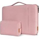 DOMISO 15.6 inch Laptop Sleeve Case Water Resistant Shockproof Protective Computer Bag for 15.6" Notebook/Lenovo IdeaPad ThinkPad/HP Pavilion 15 Envy 15/Dell XPS 15/Asus/Acer with Accesory Bag, Pink