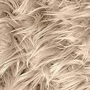 Faux Fur Fabric 10 X 10 Inches, Shaggy Plush Fur Patch for Fursuit, Cosplay, Costume, Dwarf, Craft Supply, Decoration (Beige)