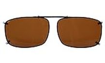 Eyekepper Large Clip On Sunglasses With Spring Draw Bar Polarized Brown Lens 57x39MM