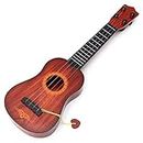 Bhabha Sales® Brown 28 inch Plastic 4 String Acoustic Guitar Musical Instrument Learning Educational Small Toy for Boys & Girls
